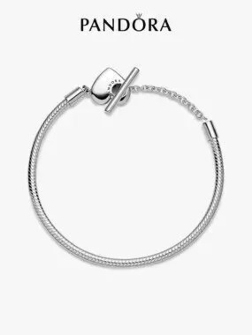 Pandora Heart T-Bar Snake Chain Bracelet